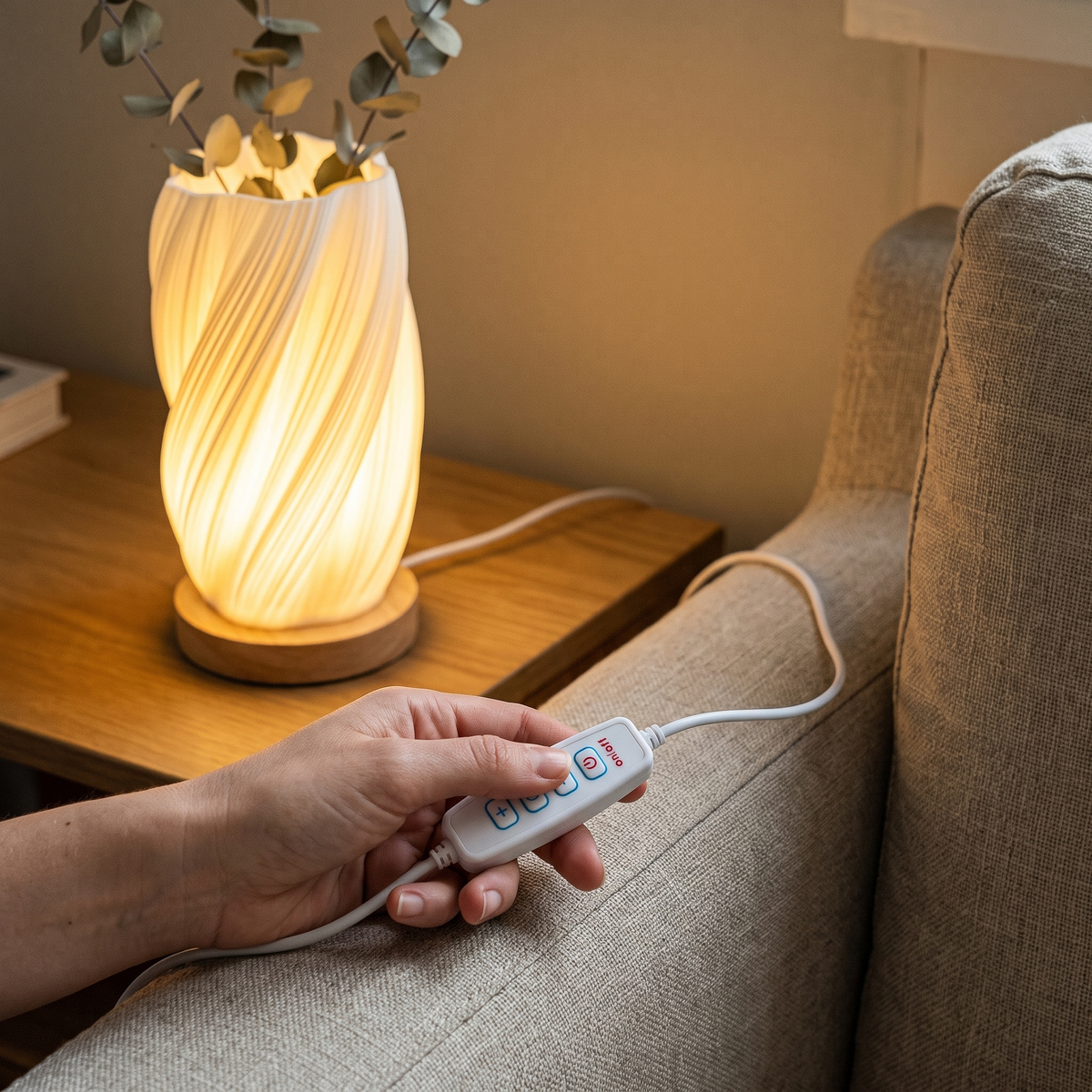 Nela – USB-drevet vaselampe med dimmer
